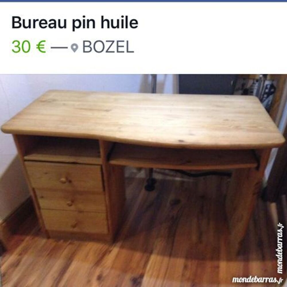 bureau pin huile Meubles