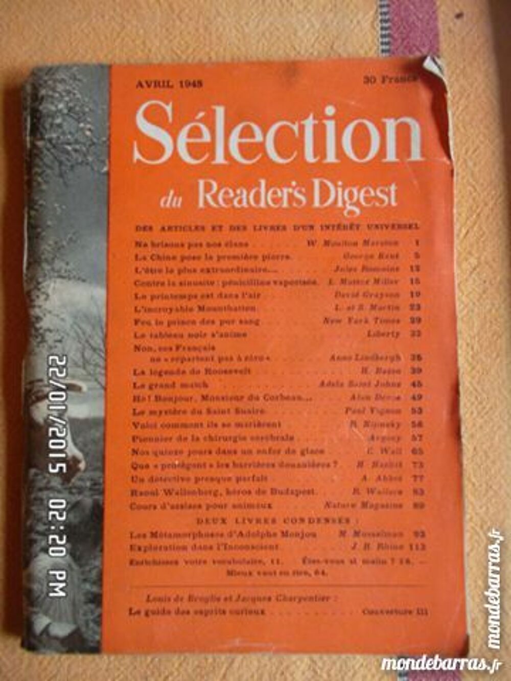 SELECTION DU READER'S DIGEST*5E*KIKI60230 Livres et BD