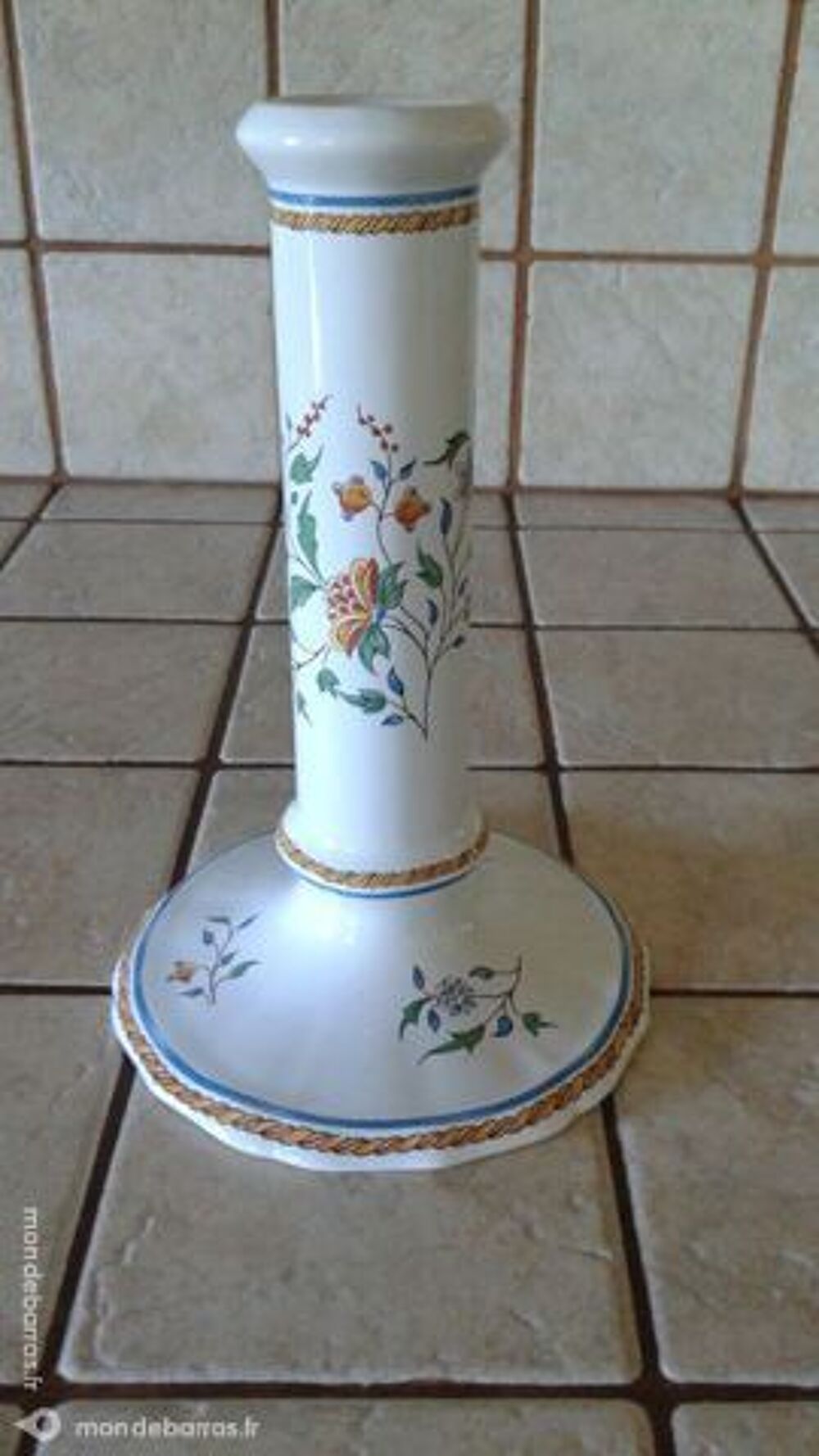 Bougeoir en fa&iuml;ence de Gien Décoration