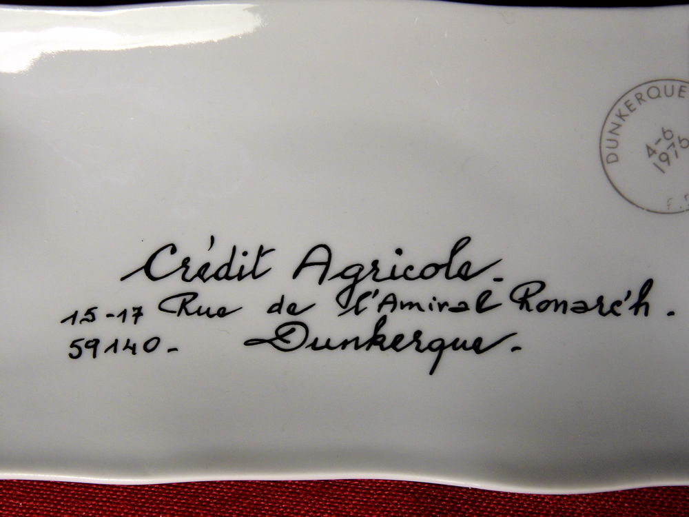 Cendrier publicitaire CREDIT AGRICOLE vintage dunkerque 1976 