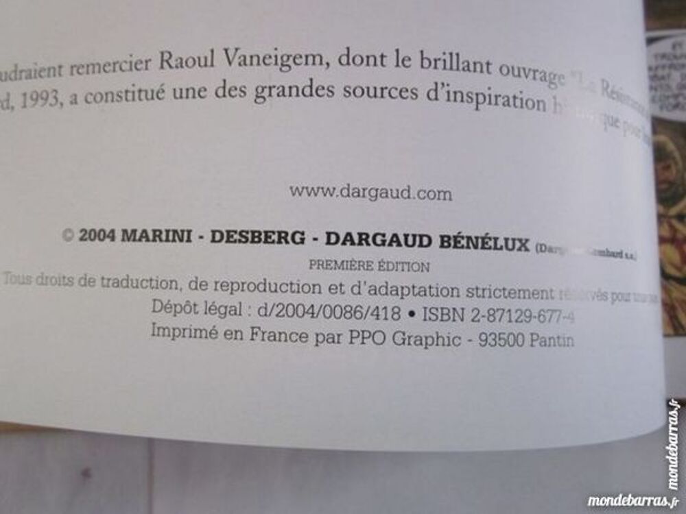 BD E O LE SCORPION N&deg; 5 LA VALLEE SACREE Livres et BD