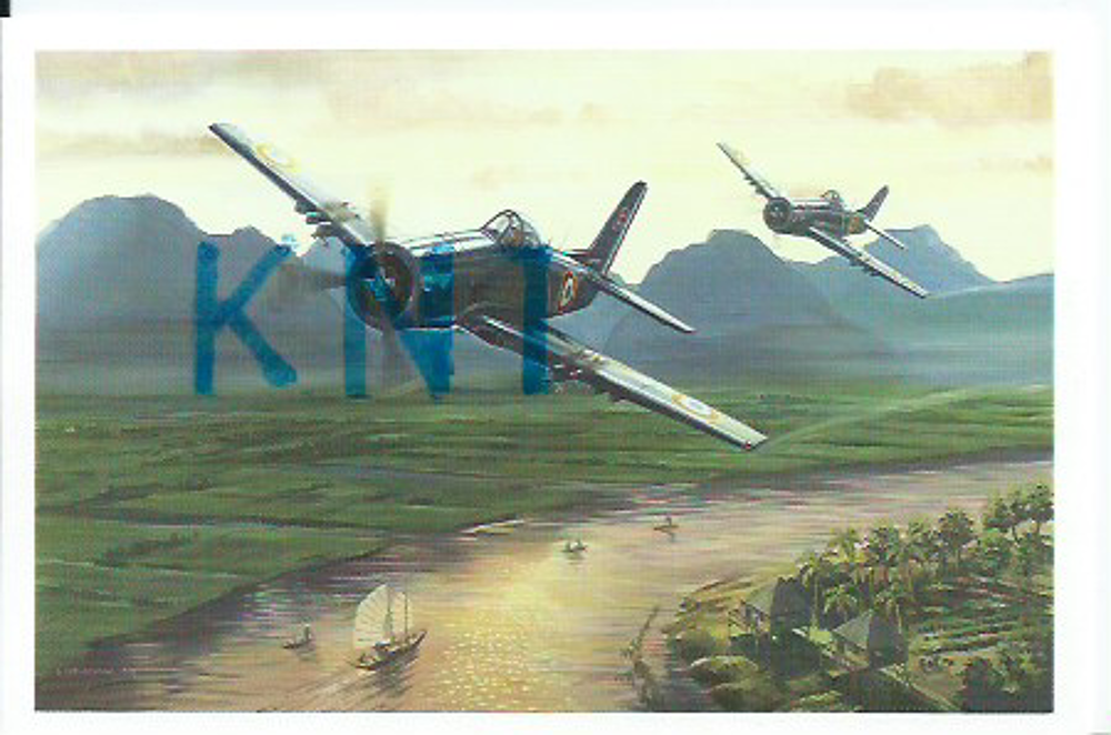  2 avions Bearcats de l'escadrille limousin,indochine 1952 
