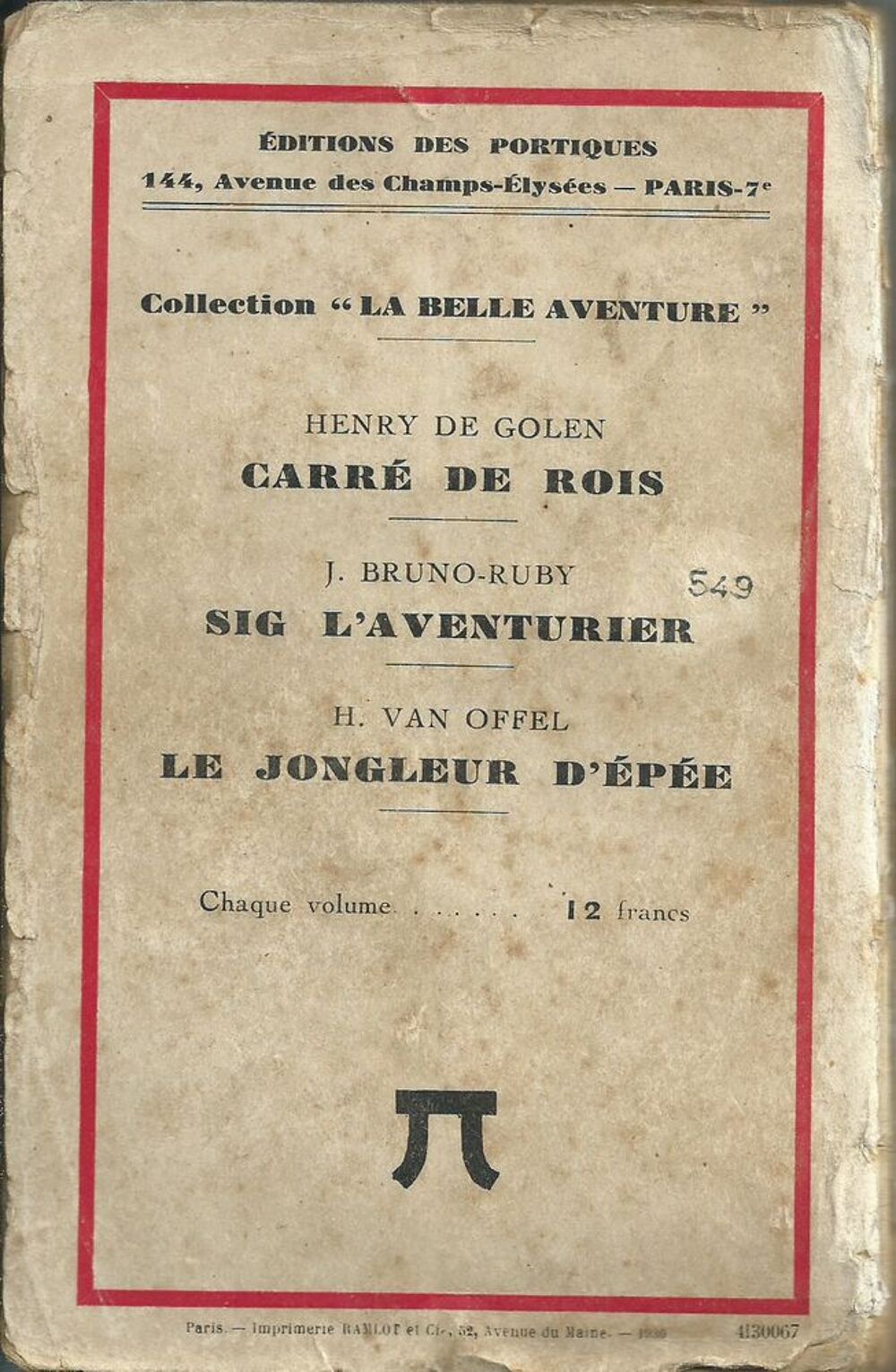 livre , le plan W 1930 Livres et BD