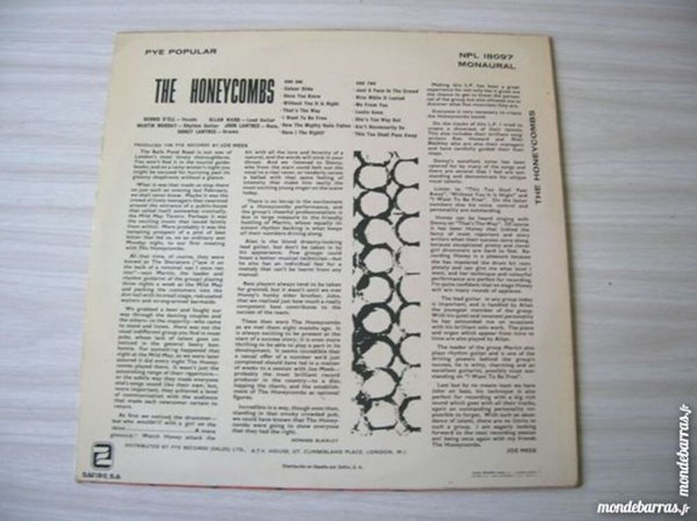 33 TOURS THE HONEYCOMBS - 60'S UK CD et vinyles