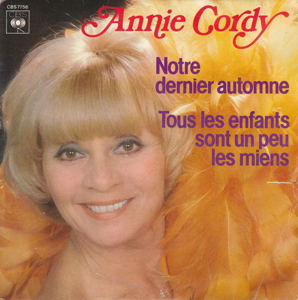 Disque vinyle 45 tours Annie Cordy - Notre dernier automne
CD et vinyles