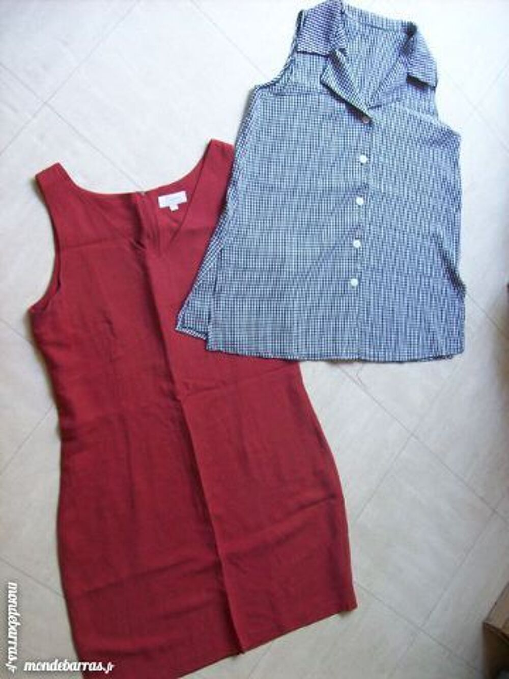 ROBE chasuble bordeaux + tunique n/bl. - 42 - zoe Vêtements