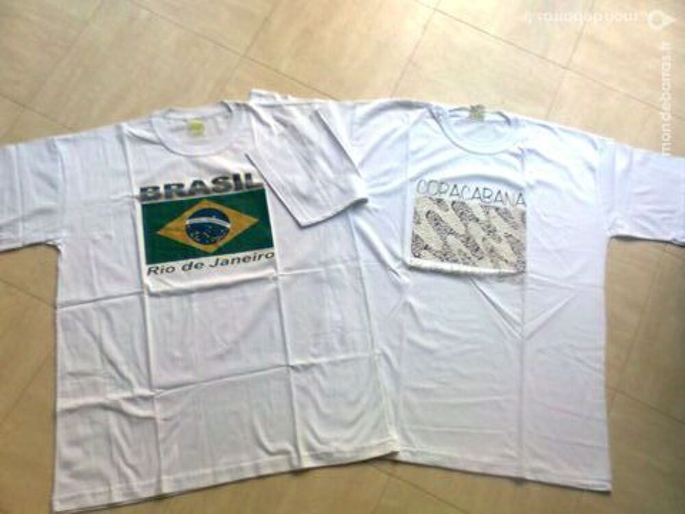 2 tee shirt blancs BRESIL - 52 -zoe Vêtements