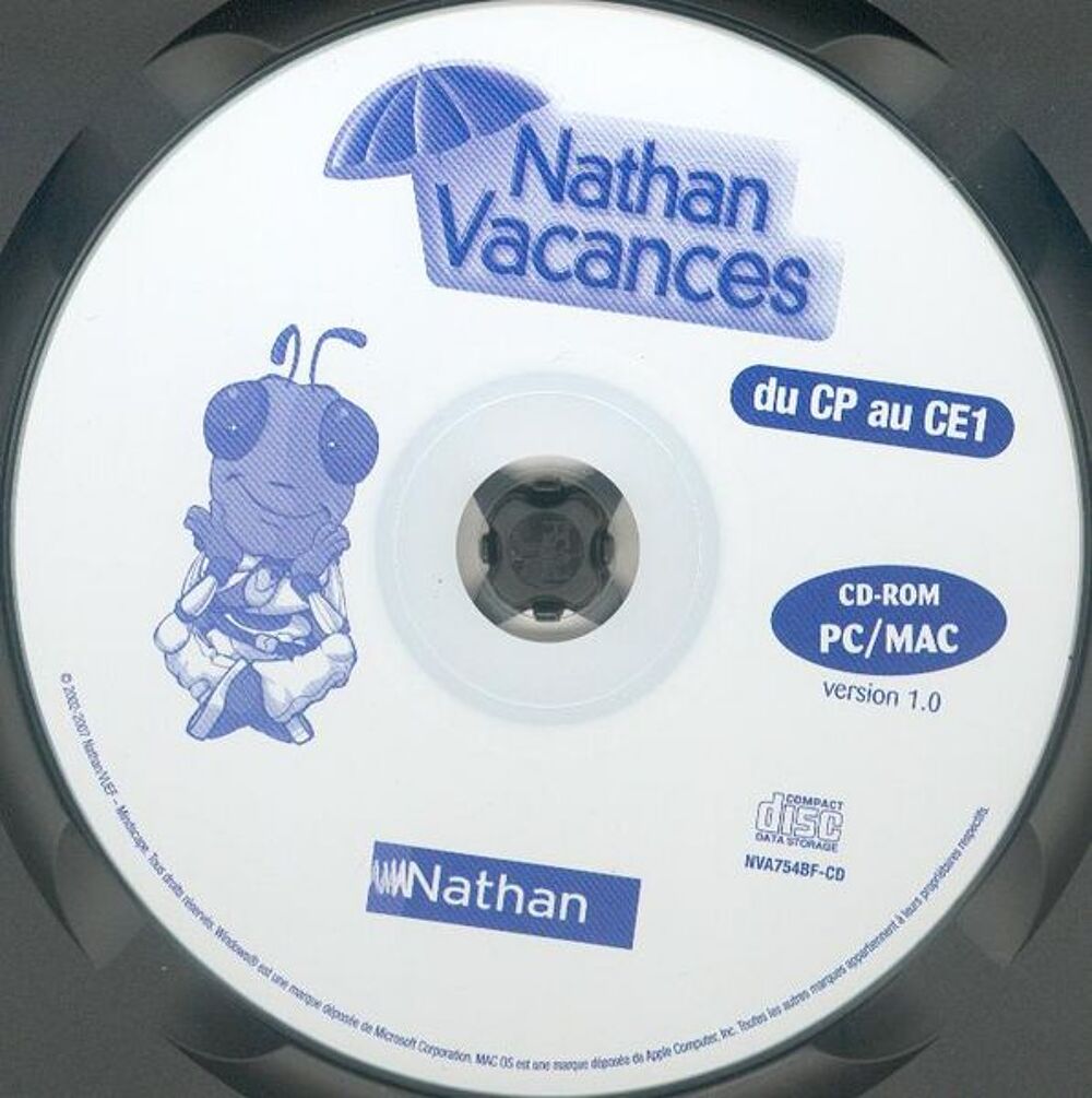 Nathan vacances du CP au CE1 -- 6 - 8 ans -- PC/MAC -- Consoles et jeux vidos