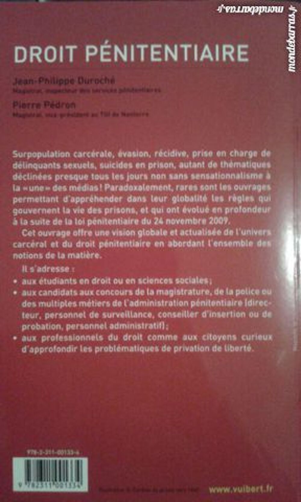 Livre Droit P&eacute;nitentiaire Livres et BD