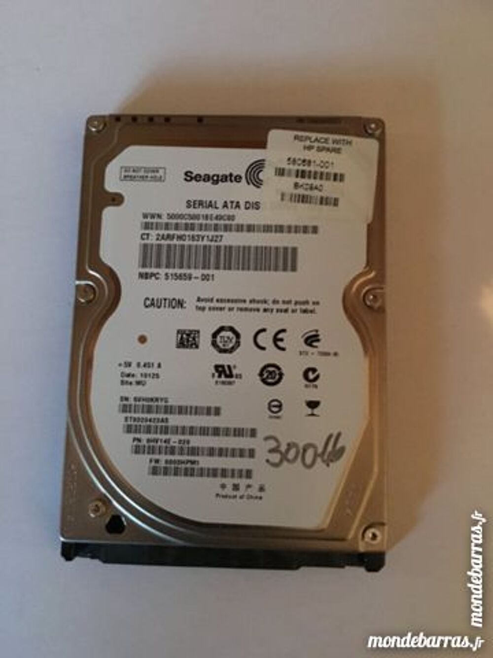 disque dur sata pc portable 320Gb Matériel informatique