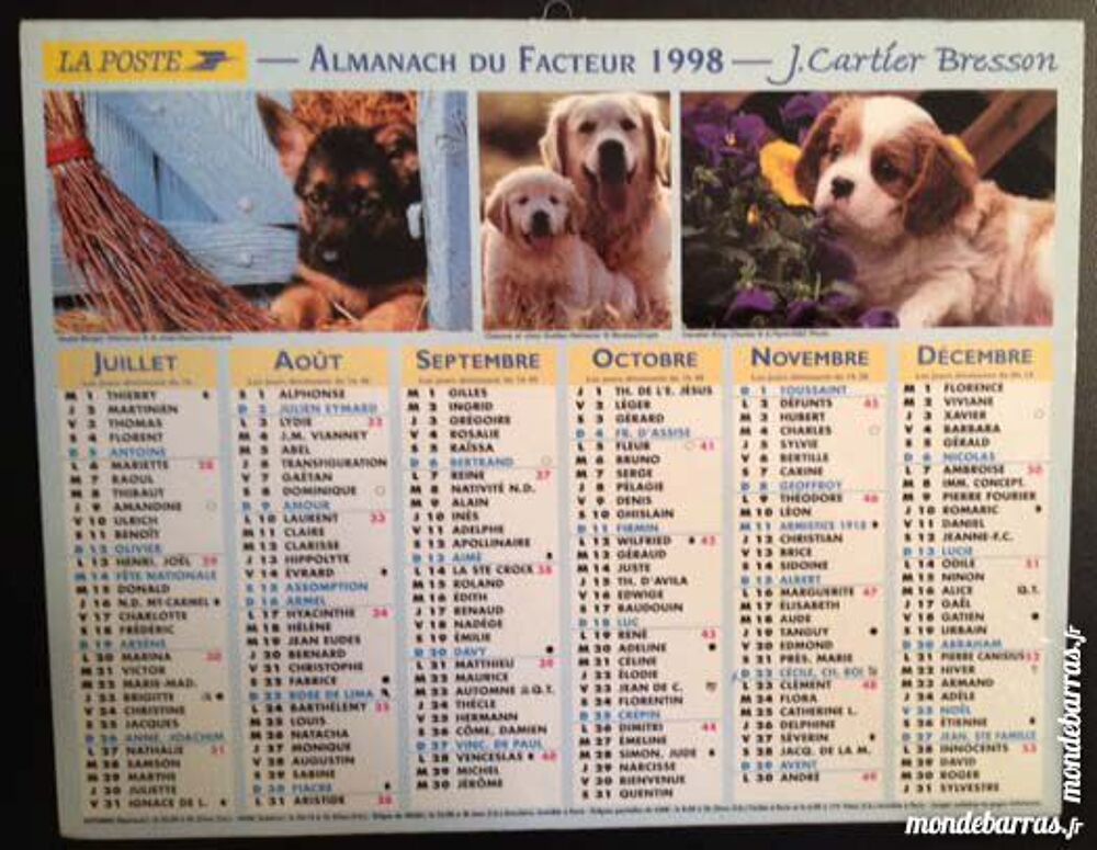 Calendrier Almanach 1998 - original 