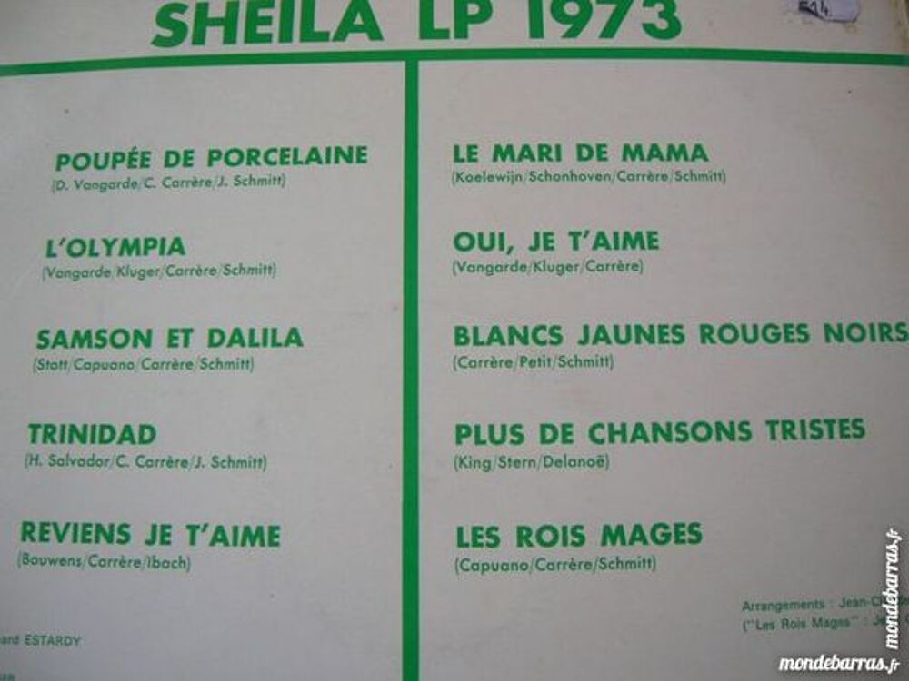 33 TOURS SHEILA Poup&eacute;e de porcelaine CD et vinyles