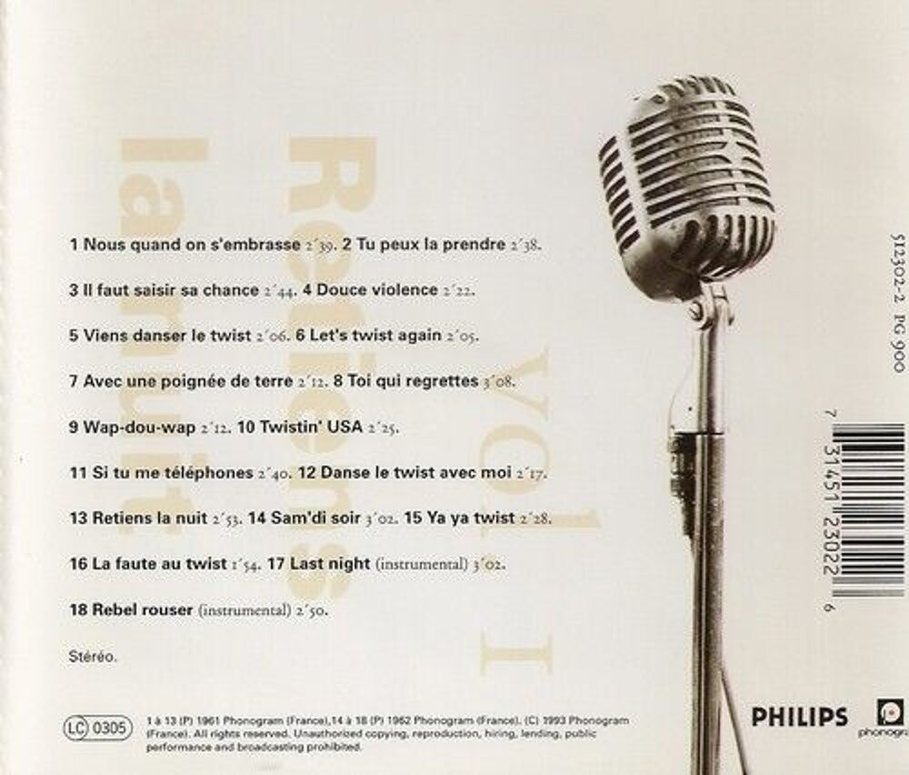 Johnny Hallyday Retiens la nuit vol 1 CD et vinyles