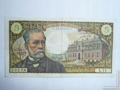 Jolie billet de 5 francs Pasteur L.7-12-1967 L 34 Bordeaux (33)