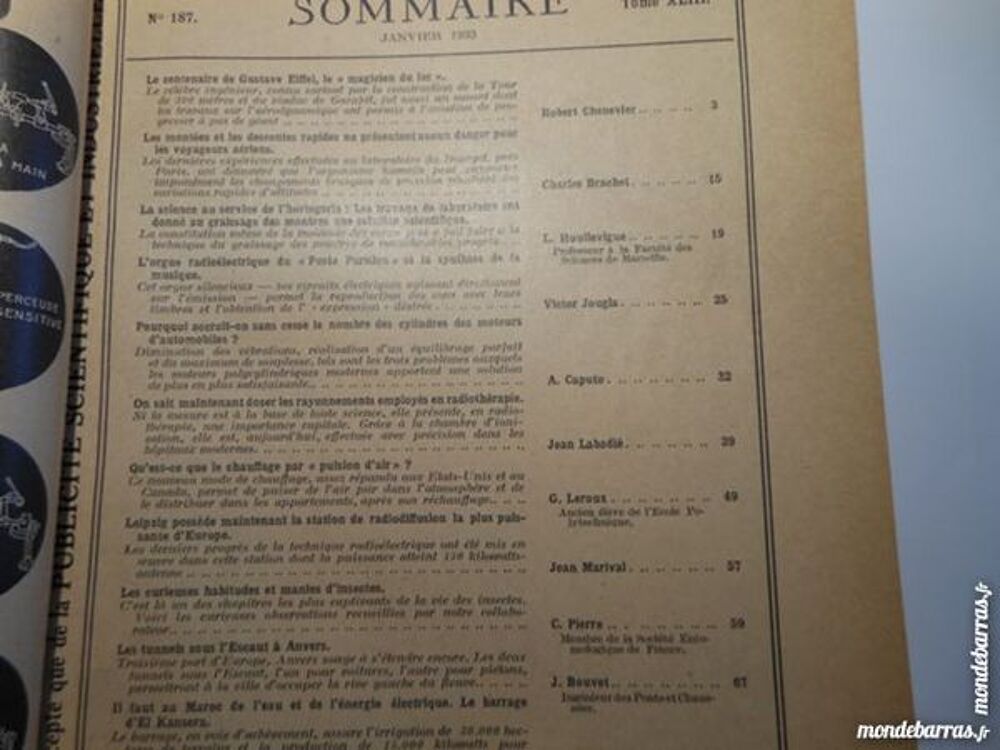 science et vie N&deg;187 de janvier 1933 Livres et BD