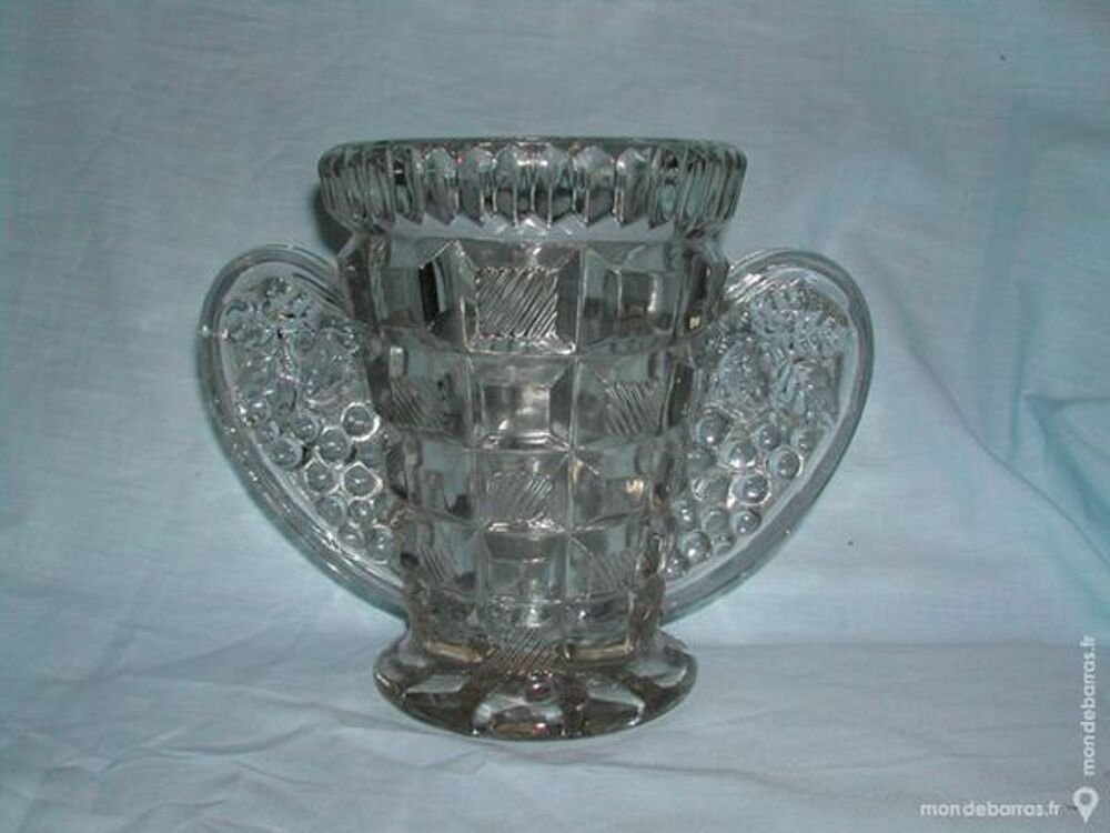Ancien VASE ART DECO verre moul&eacute; XXeme NO COPY Décoration