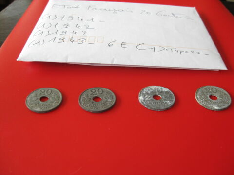 pice france 20 centimes tat franais 1941 1942 1943 0 Gennevilliers (92)