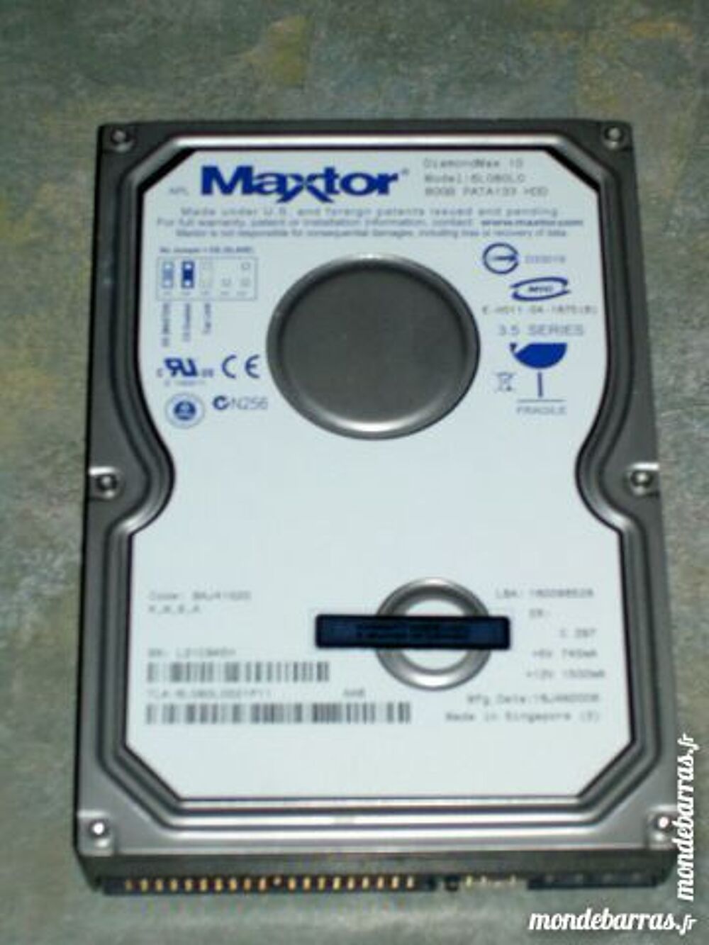 "Disque dur MAXTOR 80Go, 3.5"", IDE." Matériel informatique