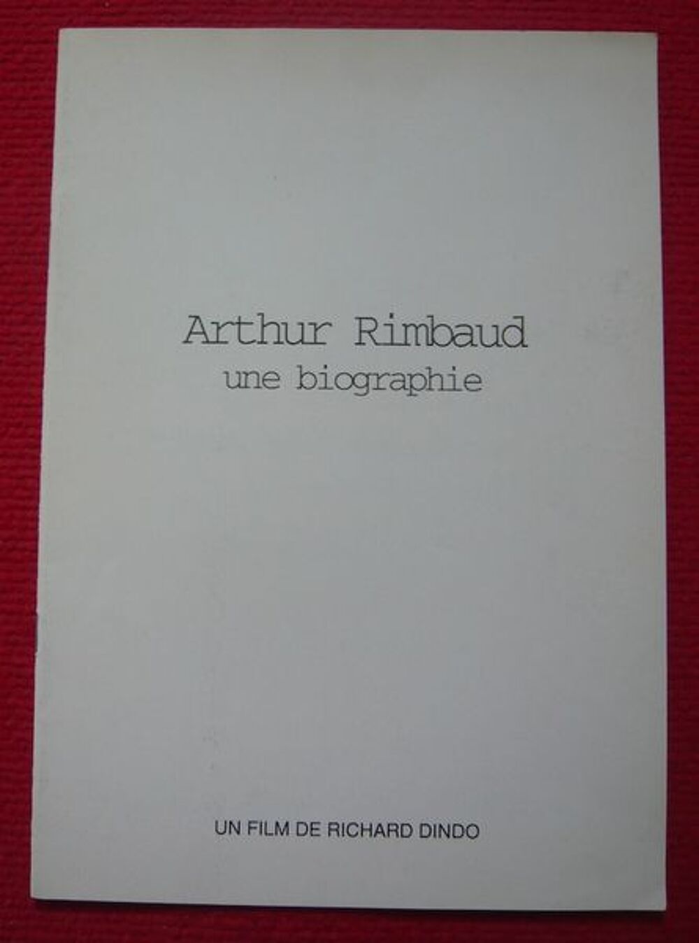 Dossier de presse de Arthur Rimbaud une biographie (1991) Livres et BD