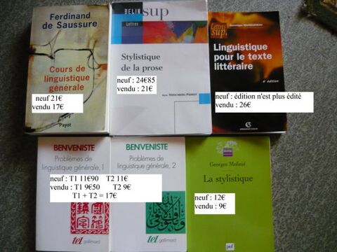 Livres Lettres Sciences du Langage (fac licence master) 9 Chambéry (73)