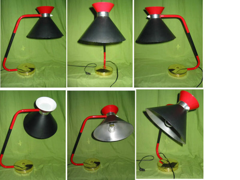 rare LAMPE JUMO 450 vintage ABAT-JOUR DIABOLO 1950 guariche Décoration