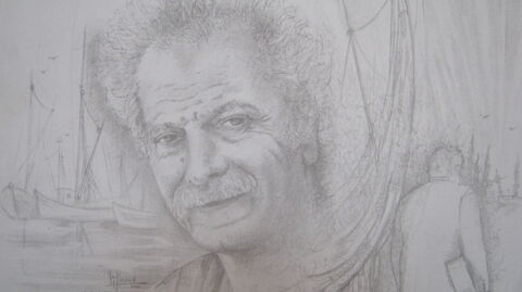 Portrait de  G. Brassens  pi�ce unique 0 Verfeil (31)