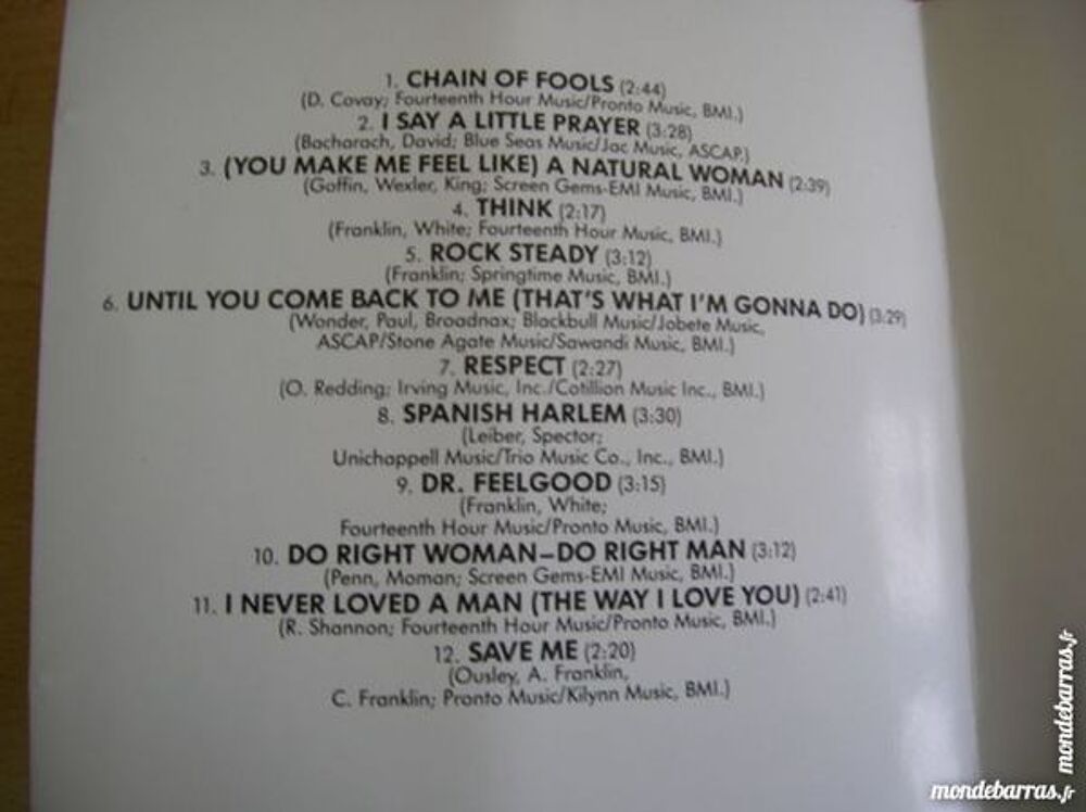CD ARETHA FRANKLIN The Best Of CD et vinyles