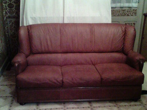 Canap + 2 fauteuils cuir marron clair 0 Trmont-sur-Saulx (55)