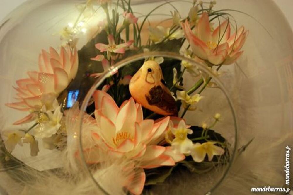 "Vase en verre ""forme pomme"" avec son d&eacute;cor" Décoration