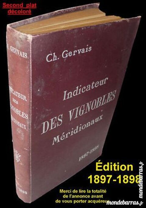 VIN, VIGNE : ANNUAIRE VITICOLE du Midi 1897 - 1898 300 Tours (37)