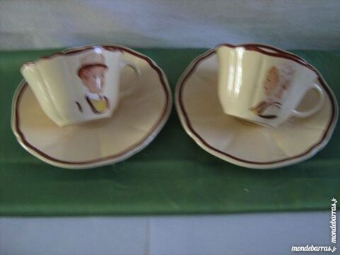 2 TASSES ET SOUS TASSES décor  BRETON 10 Brest (29)