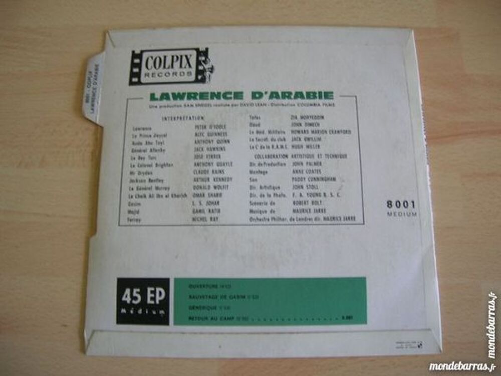 EP MAURICE JARRE LAWRENCE D'ARABIE - BOF CD et vinyles