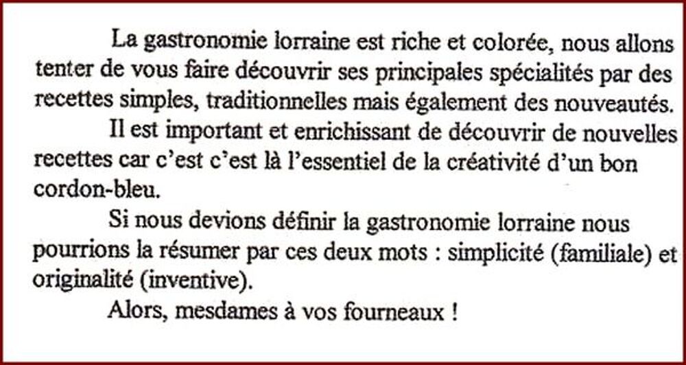 LA CUISINE LORRAINE - NANCY / prixportcompris Livres et BD