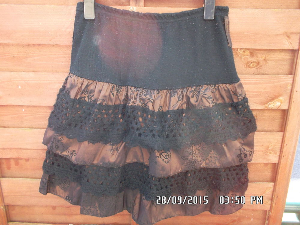 JUPE MARRON ET NOIR T.36-46*JUSTE 2E*KIKI60230 Vêtements