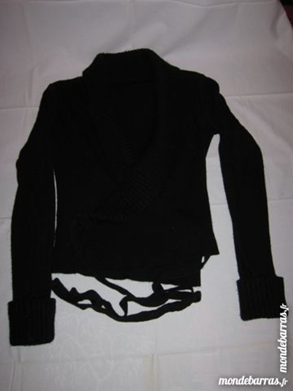 Gilet Cache coeur Acrylique S Noir femme Vêtements