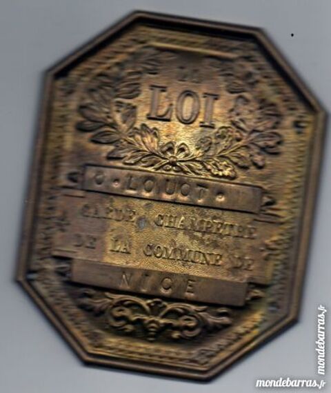 belle plaque de garde champtre NICE,19me sicle 80 Lion-sur-Mer (14)
