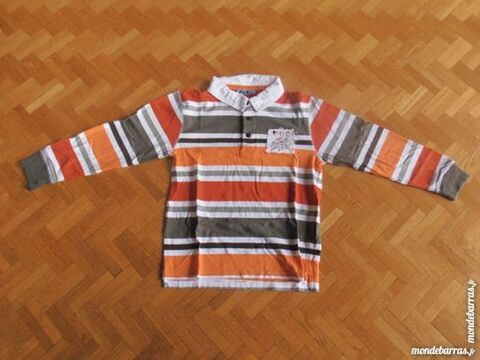Polo � rayures orange et kaki 5 Tours (37)