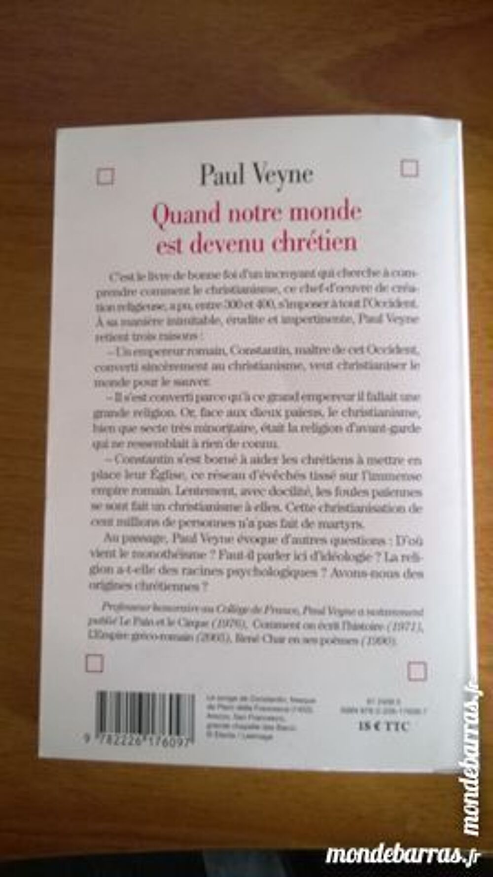 Paul Veyne- Quand notre monde est devenu chr&eacute;tien Livres et BD