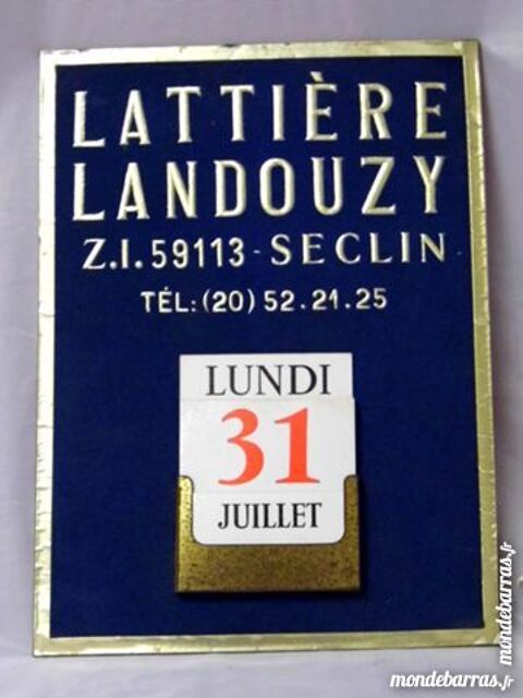 Calendrier perpetuel calendrier vintage LATTIERE 20 Dunkerque (59)