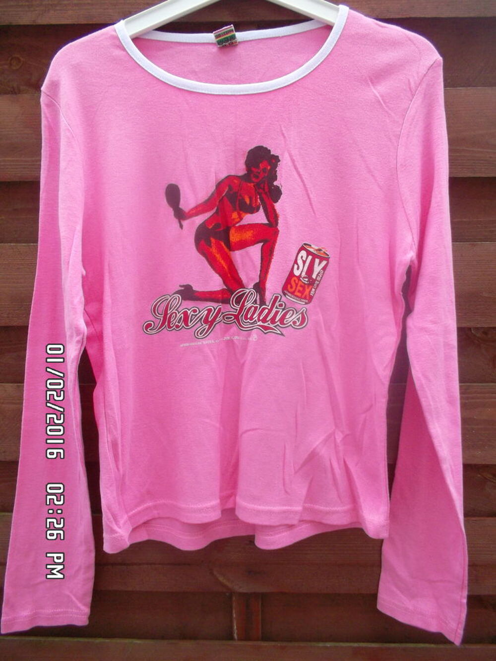 TEE SHIRT MANCHES LONGUES ROSE*JUSTE 2E*KIKI60230 Vêtements