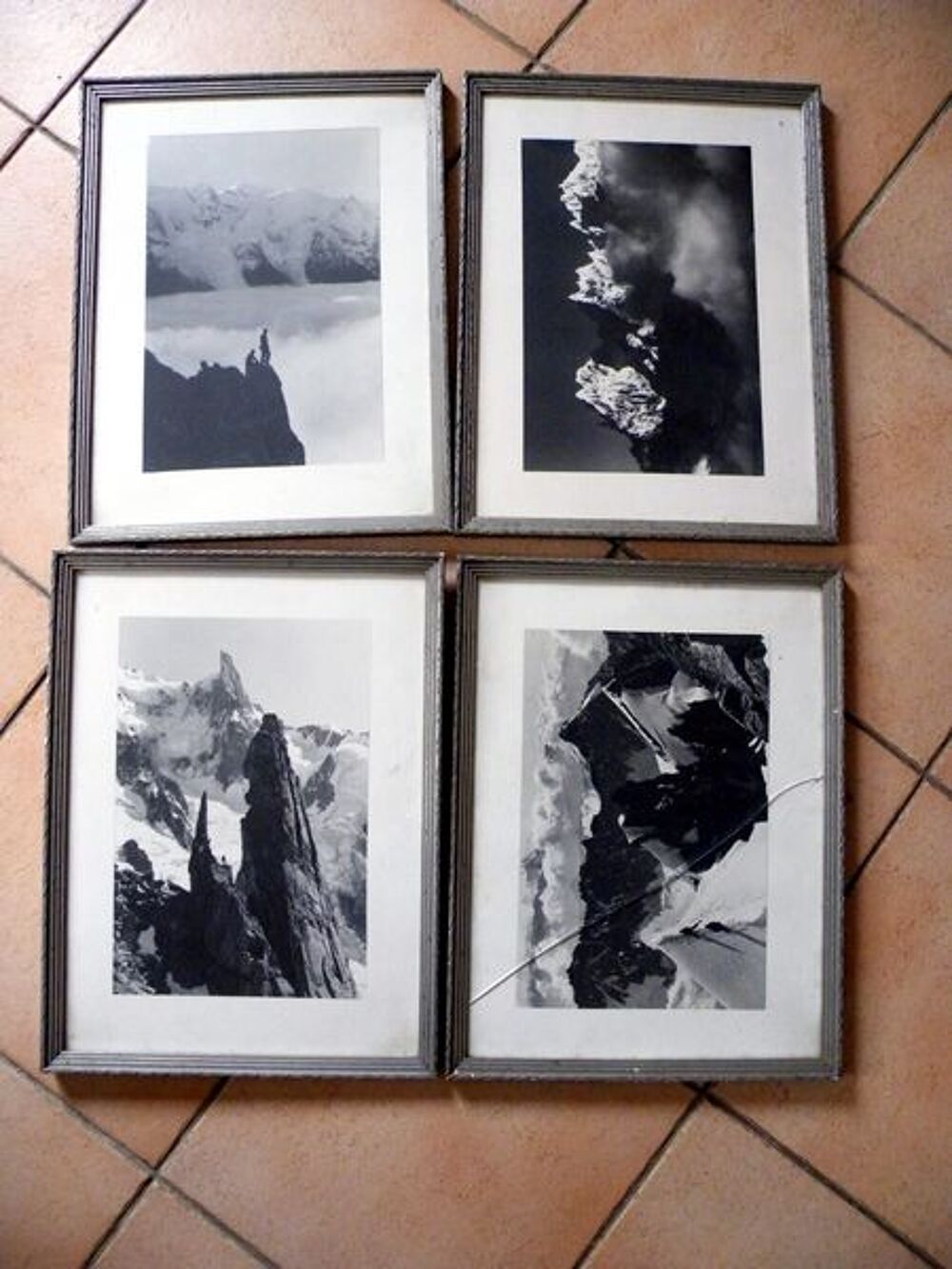 4 cadres plaque argent 32X43 Décoration