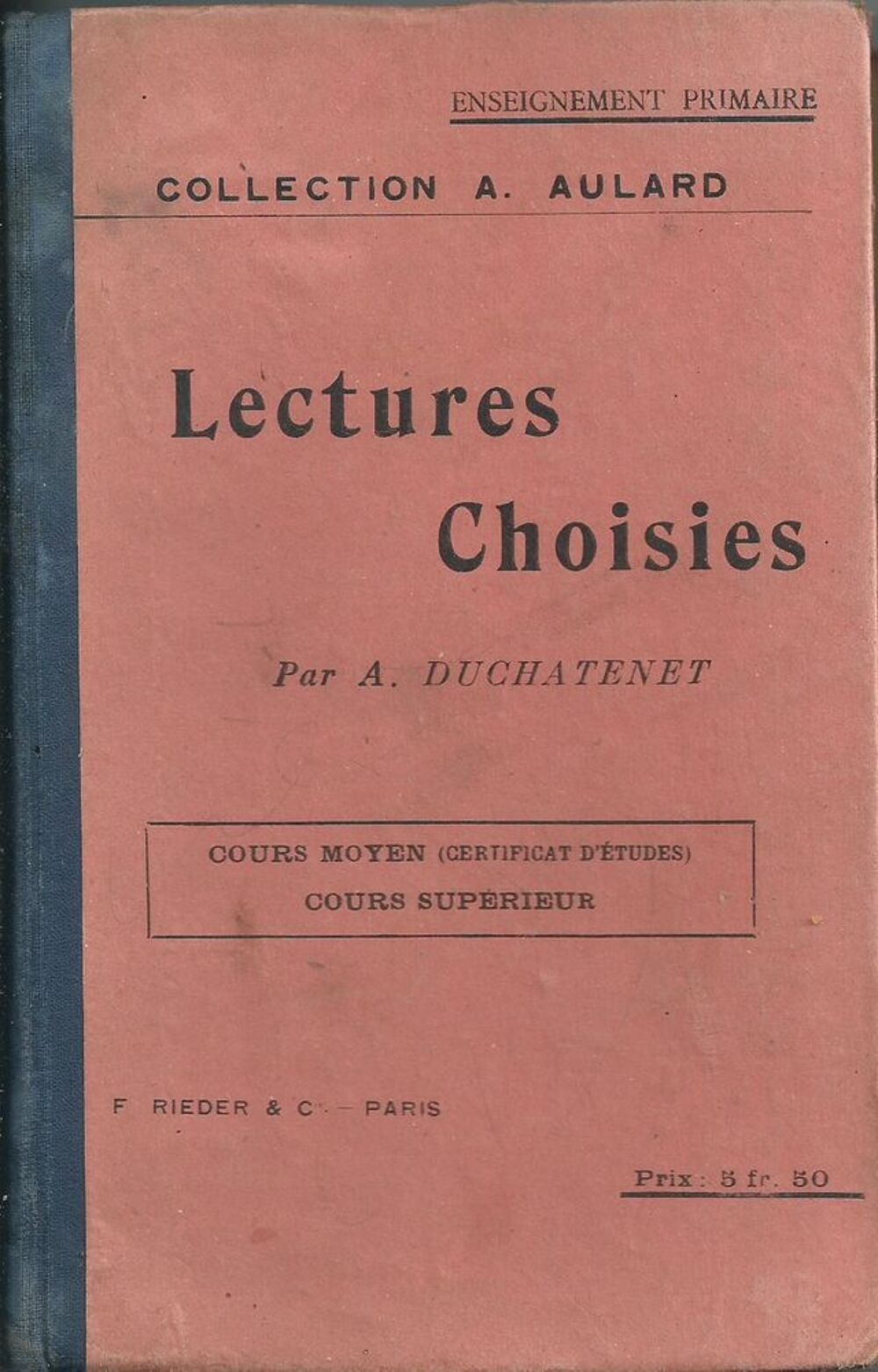 
livre , lectures choisies 1925 Livres et BD