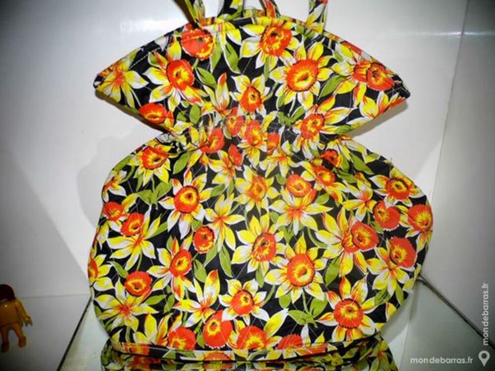 Ancien et authentique sac vintage fleuri ann&eacute;es 70 Maroquinerie