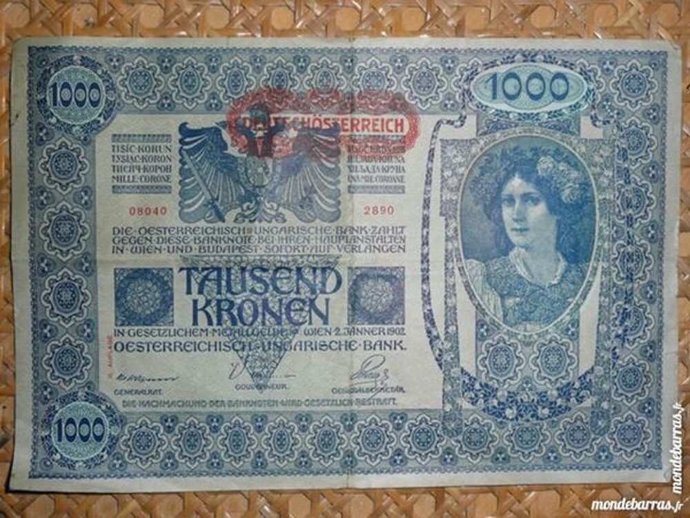 Billet 1000 Tausend Kronen 1902 