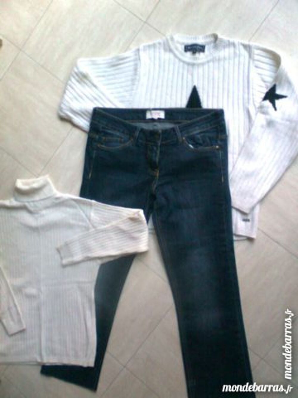 jean, col roul&eacute;, pull beige - zoe Vêtements