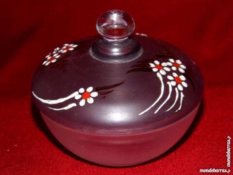 Bonbonni�re boite � bijoux verre �maill� vintage 15 Dunkerque (59)