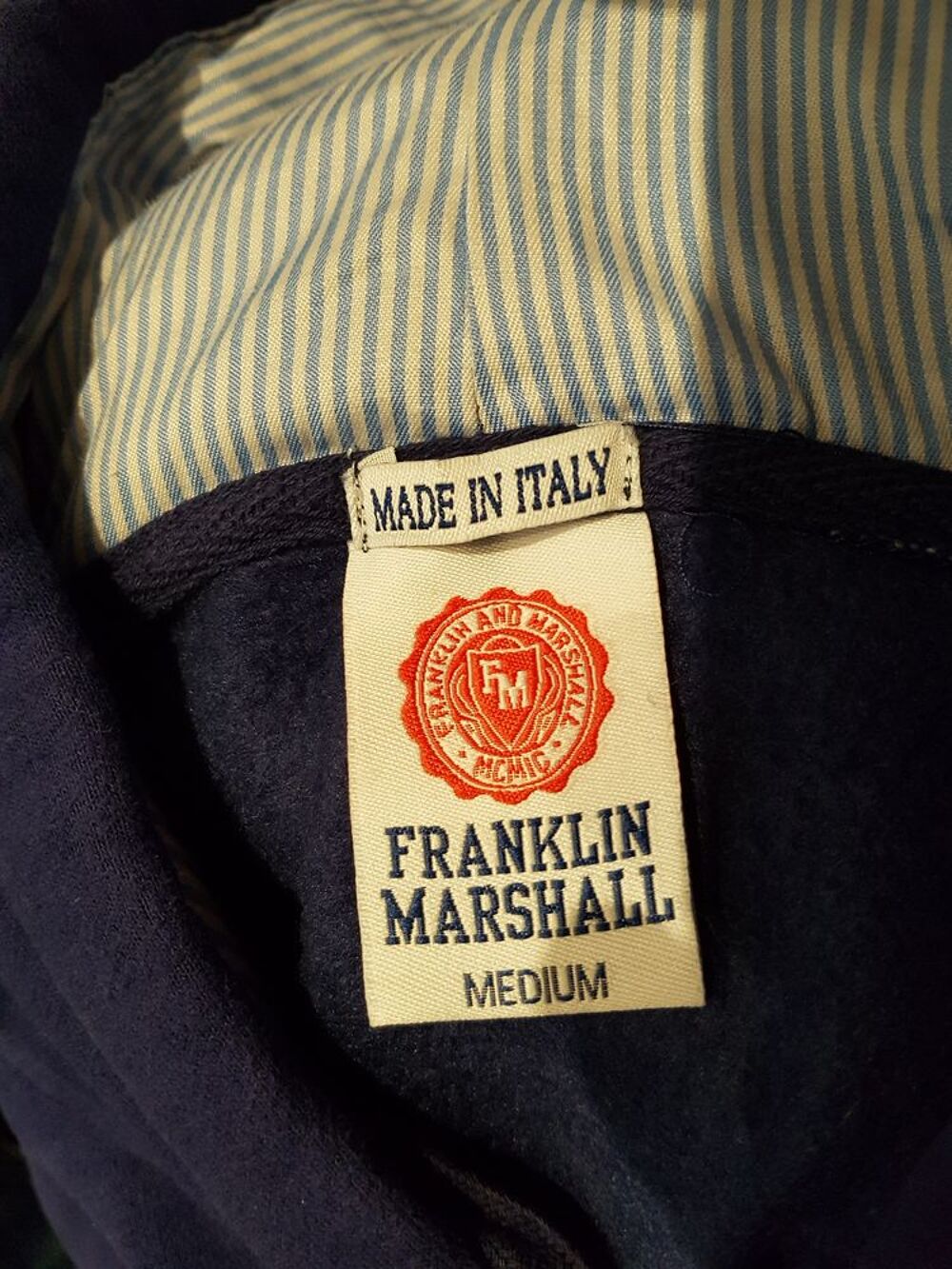 Franklin Marshall - Sweat &agrave; capuche - FM Sweat - Bleu Rouge Vêtements