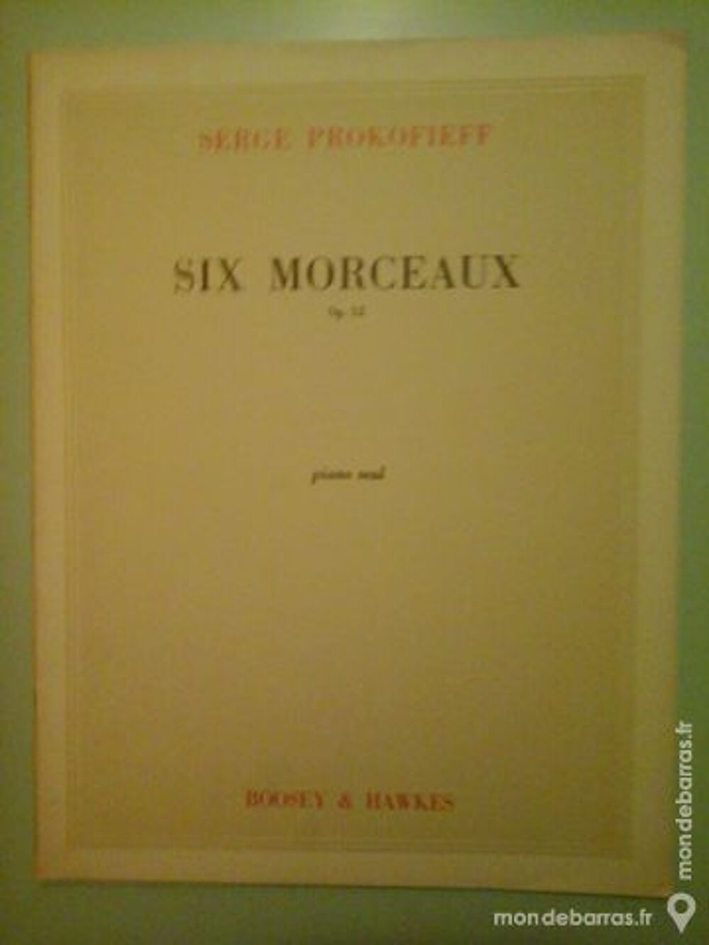 PROKOFIEFF Visions fugitives + 6 morceaux Instruments de musique