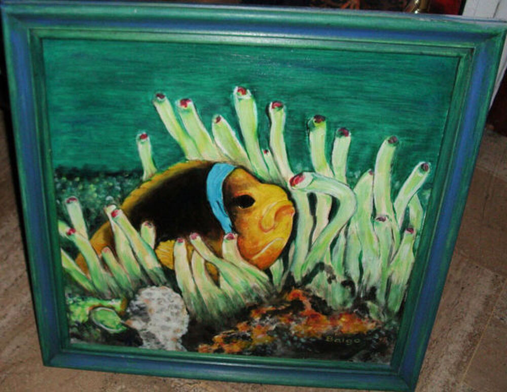 Joli tableau poisson jaune Décoration