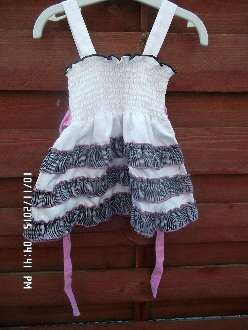 ROBE BLANC-NOIR-GRIS*JUSTE 1E*KIKI60230 Vêtements enfants